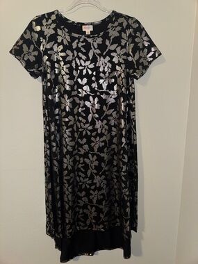 LuLaRoe Black Dress with Silver Foil Floral